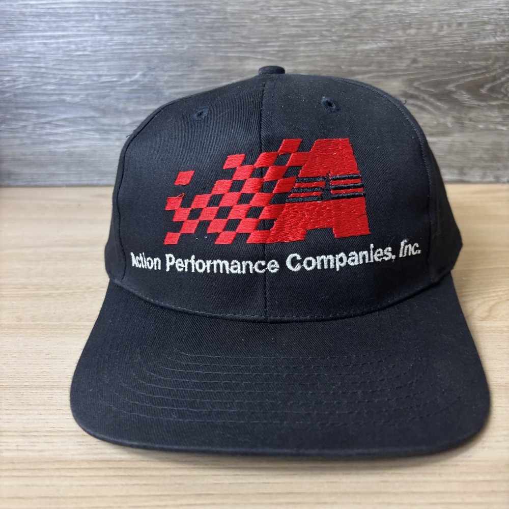 VINTAGE Action Performance Hat Cap Snap Back Racing Promo Mens 90s